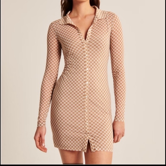 NWT A&F Abercrombie Women’s shirtdress rust size small tall s long sleeve fall - Picture 3 of 7